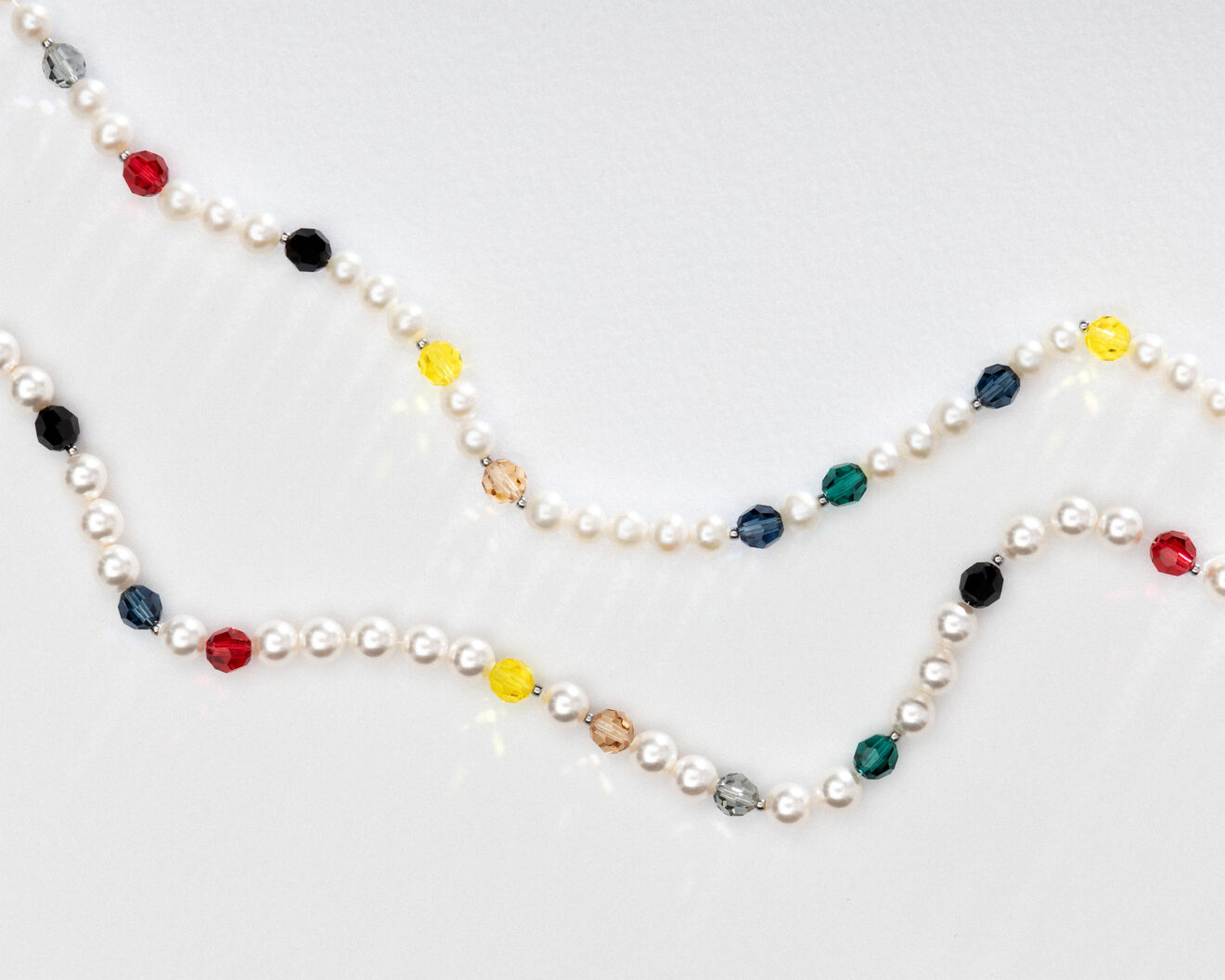 Намисто з натуральних перлин і Swarovski Crystal Pearls